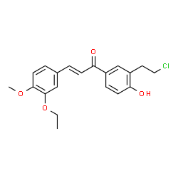 ChemSpider 2D Image | (2E)-1-[3-(2-Chloroethyl)-4-hydroxyphenyl]-3-(3-ethoxy-4-methoxyphenyl)-2-propen-1-one | C20H21ClO4
