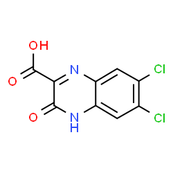 ChemSpider 2D Image | 6,7-Dichloro-3-hydroxyquinoxaline-2-carboxylic acid | C9H4Cl2N2O3