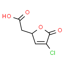 ChemSpider 2D Image | (4-Chloro-5-oxo-2,5-dihydro-2-furanyl)acetic acid | C6H5ClO4