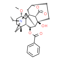ChemSpider 2D Image | (1S,2R,3S,6S,9S,10R,14R,17S,18R,19S)-12-Ethyl-9-hydroxy-17-methoxy-14-methyl-4-oxo-5-oxa-12-azahexacyclo[8.7.2.1~2,6~.0~1,11~.0~3,9~.0~14,18~]icos-19-yl benzoate | C29H37NO6
