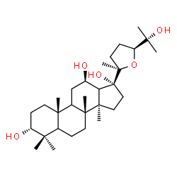 ChemSpider 2D Image | (3alpha,5xi,9xi,12beta,13xi,24S)-20,24-Epoxydammarane-3,12,17,25-tetrol | C30H52O5