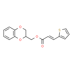 ChemSpider 2D Image | 2,3-Dihydro-1,4-benzodioxin-2-ylmethyl (2E)-3-(2-thienyl)acrylate | C16H14O4S