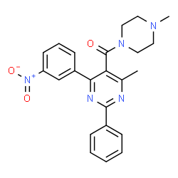 ChemSpider 2D Image | [4-Methyl-6-(3-nitrophenyl)-2-phenyl-5-pyrimidinyl](4-methyl-1-piperazinyl)methanone | C23H23N5O3
