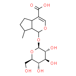 ChemSpider 2D Image | 1-(beta-D-Glucopyranosyloxy)-7-methyl-1,4a,5,6,7,7a-hexahydrocyclopenta[c]pyran-4-carboxylic acid | C16H24O9