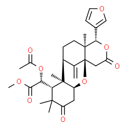 ChemSpider 2D Image | Methyl acetoxy[(1S,3S,7R,9R,12S,13S)-13-(3-furyl)-6,6,8,12-tetramethyl-17-methylene-5,15-dioxo-2,14-dioxatetracyclo[7.7.1.0~1,12~.0~3,8~]heptadec-7-yl]acetate | C29H36O9