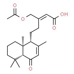 ChemSpider 2D Image | (2E)-3-(Acetoxymethyl)-5-[(1R,4aR,8aS)-2,5,5,8a-tetramethyl-4-oxo-1,4,4a,5,6,7,8,8a-octahydro-1-naphthalenyl]-2-pentenoic acid | C22H32O5
