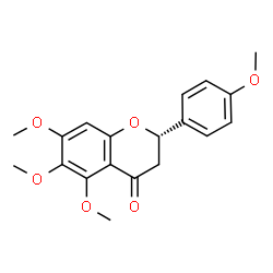 ChemSpider 2D Image | (2S)-5,6,7-Trimethoxy-2-(4-methoxyphenyl)-2,3-dihydro-4H-chromen-4-one | C19H20O6