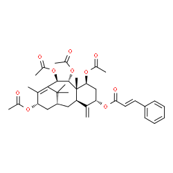 ChemSpider 2D Image | (5alpha,7beta,9alpha,10beta,13alpha)-7,9,10,13-Tetraacetoxytaxa-4(20),11-dien-5-yl (2E)-3-phenylacrylate | C37H46O10