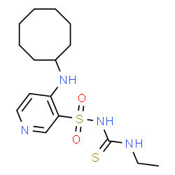 ChemSpider 2D Image | 4-(Cyclooctylamino)-N-(ethylcarbamothioyl)-3-pyridinesulfonamide | C16H26N4O2S2