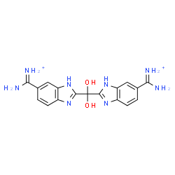 ChemSpider 2D Image | [(Dihydroxymethylene)bis(1H-benzimidazole-2,6-diyl)]bis(aminomethaniminium) | C17H18N8O2
