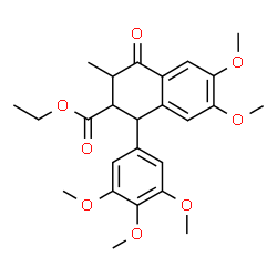 ChemSpider 2D Image | Ethyl 6,7-dimethoxy-3-methyl-4-oxo-1-(3,4,5-trimethoxyphenyl)-1,2,3,4-tetrahydro-2-naphthalenecarboxylate | C25H30O8