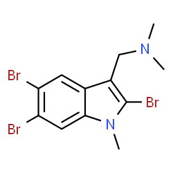 ChemSpider 2D Image | 2,5,6-tribromo-1-methylgramine | C12H13Br3N2
