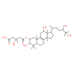 ChemSpider 2D Image | 3-Hydroxy-3-methyl-5-oxo-5-[(3,12,24,25-tetrahydroxylanost-8-en-2-yl)oxy]pentanoic acid | C36H60O9