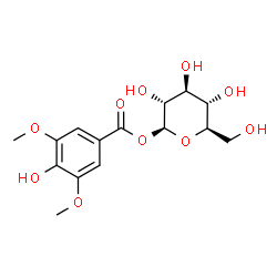ChemSpider 2D Image | 1-O-(4-Hydroxy-3,5-dimethoxybenzoyl)-beta-D-glucopyranose | C15H20O10