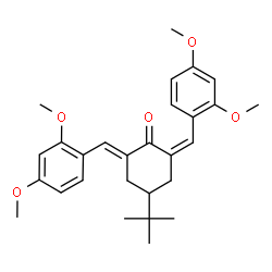 ChemSpider 2D Image | (2Z,6E)-2,6-Bis(2,4-dimethoxybenzylidene)-4-(2-methyl-2-propanyl)cyclohexanone | C28H34O5