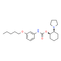 ChemSpider 2D Image | (1R,2S)-2-(1-Pyrrolidinyl)cyclohexyl [3-(pentyloxy)phenyl]carbamate | C22H34N2O3