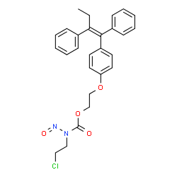ChemSpider 2D Image | 2-{4-[(1Z)-1,2-Diphenyl-1-buten-1-yl]phenoxy}ethyl (2-chloroethyl)nitrosocarbamate | C27H27ClN2O4
