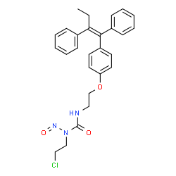 ChemSpider 2D Image | 1-(2-Chloroethyl)-3-(2-{4-[(1Z)-1,2-diphenyl-1-buten-1-yl]phenoxy}ethyl)-1-nitrosourea | C27H28ClN3O3