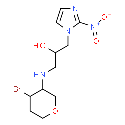 ChemSpider 2D Image | 1-[(4-Bromotetrahydro-2H-pyran-3-yl)amino]-3-(2-nitro-1H-imidazol-1-yl)-2-propanol | C11H17BrN4O4