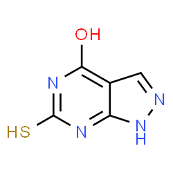 ChemSpider 2D Image | 6-Mercapto-1H-pyrazolo[3,4-d]pyrimidin-4-ol | C5H4N4OS