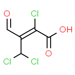 ChemSpider 2D Image | (2E)-2,4,4-Trichloro-3-formyl-2-butenoic acid | C5H3Cl3O3