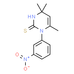 ChemSpider 2D Image | 4,4,6-Trimethyl-1-(3-nitrophenyl)-1,4-dihydropyrimidine-2-thiol | C13H15N3O2S