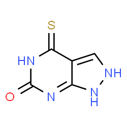 ChemSpider 2D Image | 4-Thioxo-1,2,4,5-tetrahydro-6H-pyrazolo[3,4-d]pyrimidin-6-one | C5H4N4OS