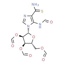 ChemSpider 2D Image | 5-Formamido-1-(2,3,5-tri-O-formyl-beta-D-ribofuranosyl)-1H-imidazole-4-carbothioamide | C13H14N4O8S