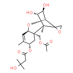ChemSpider 2D Image | (3beta,4alpha,8alpha,12xi)-15-Acetoxy-3,4-dihydroxy-12,13-epoxytrichothec-9-en-8-yl 3-hydroxy-3-methylbutanoate | C22H32O9
