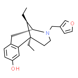 ChemSpider 2D Image | (2R,11R)-6,11-diethyl-3-(furan-3-ylmethyl)-1,2,3,4,5,6-hexahydro-2,6-methano-3-benzazocin-8-ol | C21H27NO2