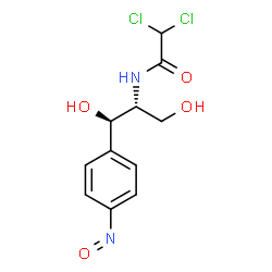 ChemSpider 2D Image | 2,2-Dichloro-N-[(1R,2R)-1,3-dihydroxy-1-(4-nitrosophenyl)-2-propanyl]acetamide | C11H12Cl2N2O4