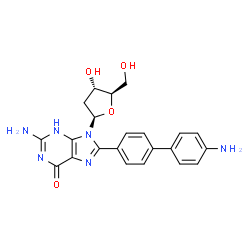 ChemSpider 2D Image | 8-(4'-Amino-4-biphenylyl)-2'-deoxyguanosine | C22H22N6O4
