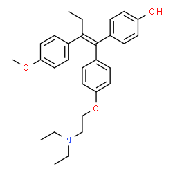ChemSpider 2D Image | 4-[(1Z)-1-{4-[2-(Diethylamino)ethoxy]phenyl}-2-(4-methoxyphenyl)-1-buten-1-yl]phenol | C29H35NO3