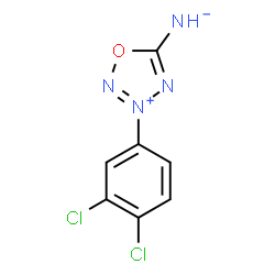 ChemSpider 2D Image | [3-(3,4-Dichlorophenyl)-1,2,3,4-oxatriazol-3-ium-5-yl]azanide | C7H4Cl2N4O