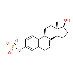 ChemSpider 2D Image | (17beta)-17-Hydroxyestra-1,3,5(10),7-tetraen-3-yl hydrogen sulfate | C18H22O5S
