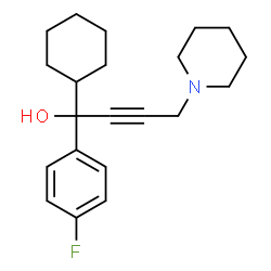 ChemSpider 2D Image | 1-Cyclohexyl-1-(4-fluorophenyl)-4-(1-piperidinyl)-2-butyn-1-ol | C21H28FNO