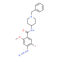 ChemSpider 2D Image | 4-Azido-N-(1-benzyl-4-piperidinyl)-5-iodo-2-methoxybenzamide | C20H23IN5O2