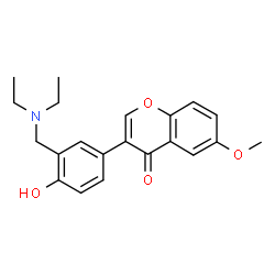 ChemSpider 2D Image | 3-{3-[(Diethylamino)methyl]-4-hydroxyphenyl}-6-methoxy-4H-chromen-4-one | C21H23NO4