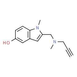 ChemSpider 2D Image | 1-Methyl-2-{[methyl(2-propyn-1-yl)amino]methyl}-1H-indol-5-ol | C14H16N2O