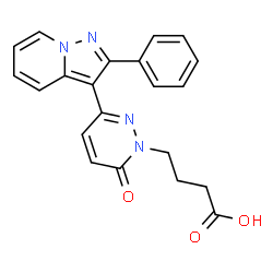 ChemSpider 2D Image | 6-Oxo-3-(2-phenylpyrazolo[1,5-a]pyridin-3-yl)-1(6H)-pyridazinebutanoic acid | C21H18N4O3