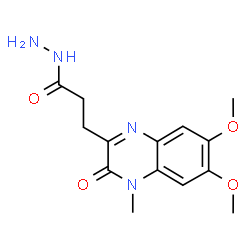 ChemSpider 2D Image | 3-(6,7-Dimethoxy-4-methyl-3-oxo-3,4-dihydro-2-quinoxalinyl)propanehydrazide | C14H18N4O4