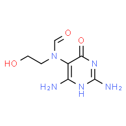 ChemSpider 2D Image | N-(2,6-Diamino-4-oxo-1,4-dihydro-5-pyrimidinyl)-N-(2-hydroxyethyl)formamide | C7H11N5O3