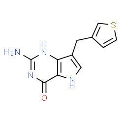 ChemSpider 2D Image | 2-amino-7-(thiophen-3-ylmethyl)-5H-pyrrolo[3,2-d]pyrimidin-4-ol | C11H10N4OS