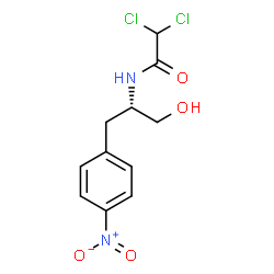 ChemSpider 2D Image | 2,2-Dichloro-N-[(2S)-1-hydroxy-3-(4-nitrophenyl)-2-propanyl]acetamide | C11H12Cl2N2O4