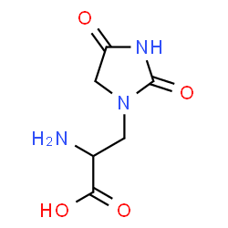 ChemSpider 2D Image | 3-(2,4-Dioxo-1-imidazolidinyl)alanine | C6H9N3O4