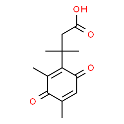 ChemSpider 2D Image | 3-(2,4-Dimethyl-3,6-dioxo-1,4-cyclohexadien-1-yl)-3-methylbutanoic acid | C13H16O4