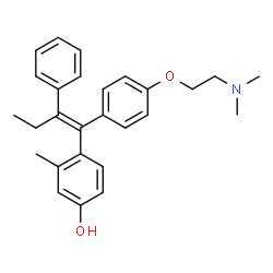 ChemSpider 2D Image | 4-[(1E)-1-{4-[2-(Dimethylamino)ethoxy]phenyl}-2-phenyl-1-buten-1-yl]-3-methylphenol | C27H31NO2