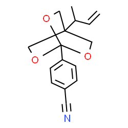 ChemSpider 2D Image | 4-[4-(3-Buten-2-yl)-2,6,7-trioxabicyclo[2.2.2]oct-1-yl]benzonitrile | C16H17NO3