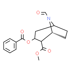 ChemSpider 2D Image | Methyl (1R)-3-(benzoyloxy)-8-formyl-8-azabicyclo[3.2.1]octane-2-carboxylate | C17H19NO5