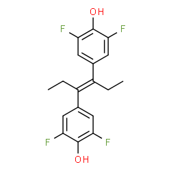 ChemSpider 2D Image | 4,4'-[(3E)-3-Hexene-3,4-diyl]bis(2,6-difluorophenol) | C18H16F4O2
